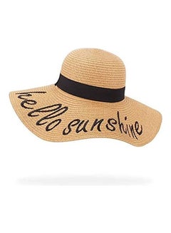Generic Hello Sunshine Printed Hat Beige/Black  - Image 1