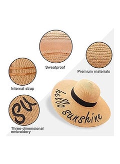 Generic Hello Sunshine Printed Hat Beige/Black  - Image 2