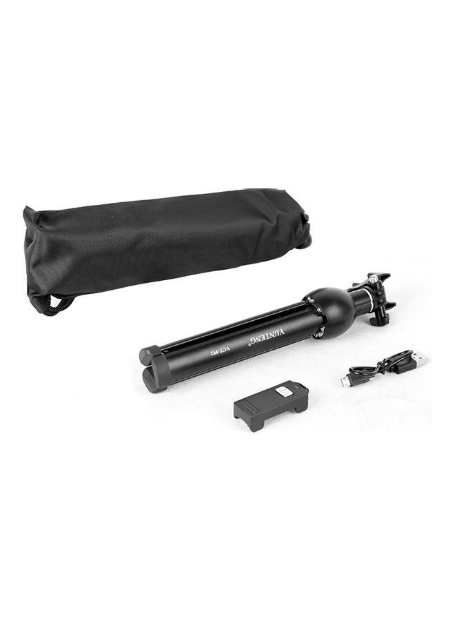 Yunteng - 2-In-1 Portable Foldable Selfie Stick Tripod Black - Image 1