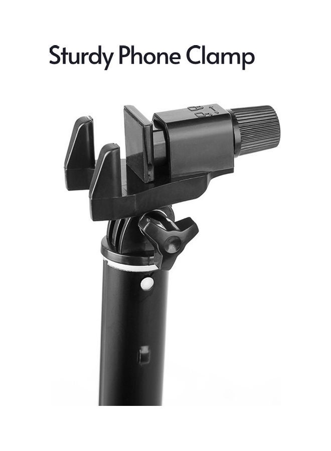 Yunteng - 2-In-1 Portable Foldable Selfie Stick Tripod Black - Image 1