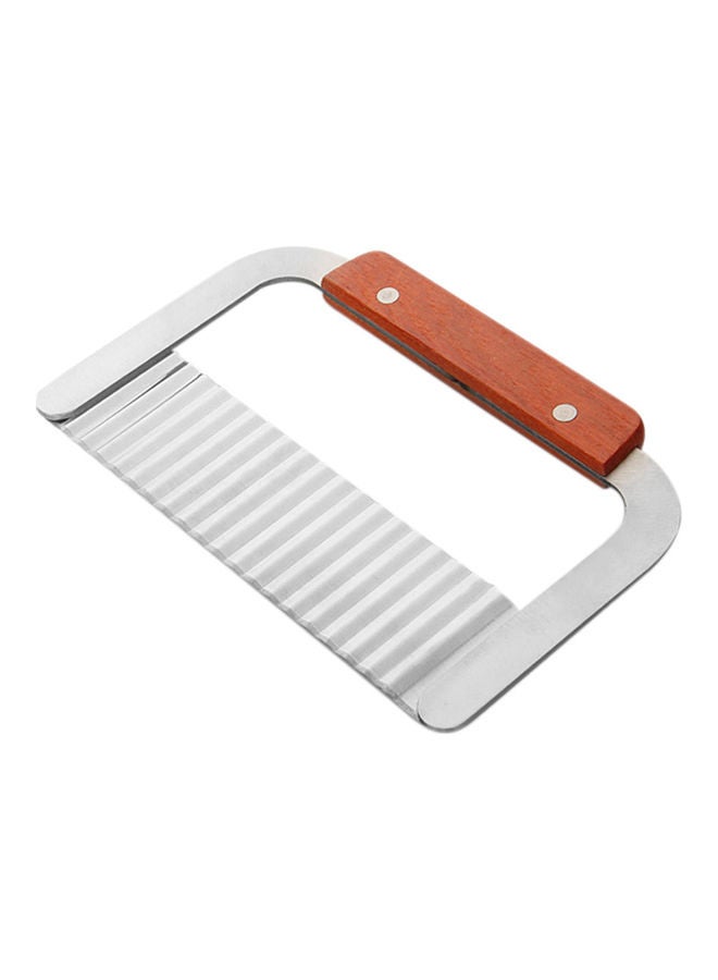 Stainless Steel Crinkle Cutter Silver/Brown 18.3x11cm  - Image 1