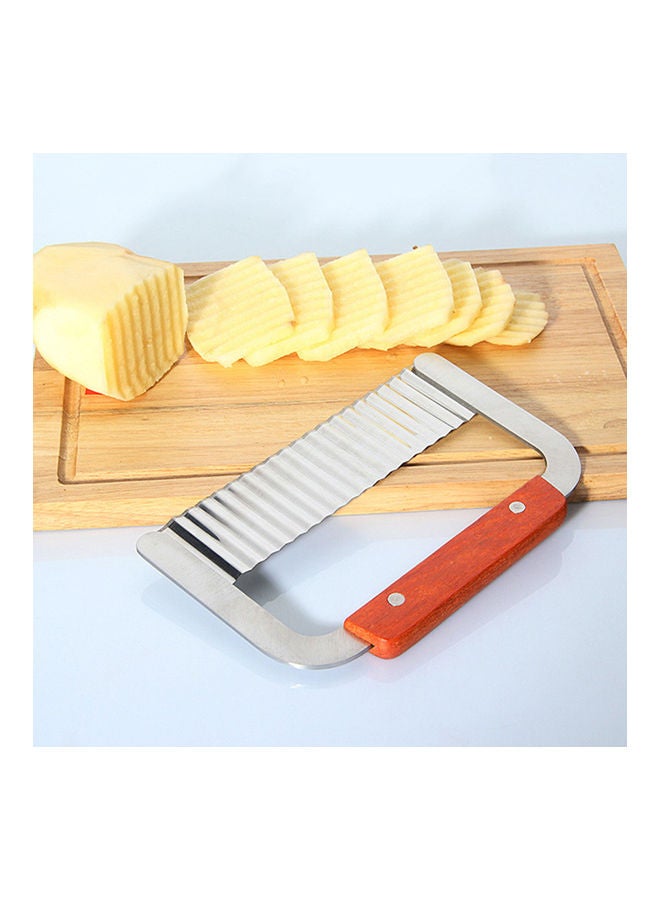 Stainless Steel Crinkle Cutter Silver/Brown 18.3x11cm  - Image 5