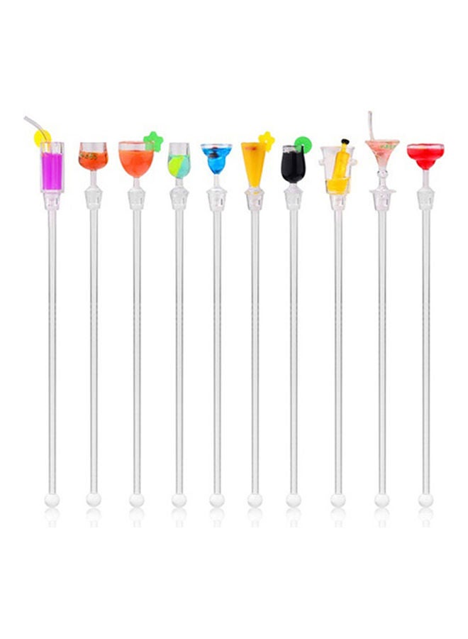 10-Piece Cocktail Pick Set Multicolour 22cm