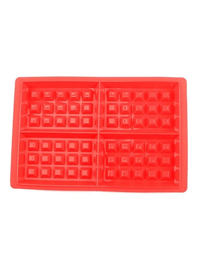 4-Cavity Waffles Cake Mould Red 18.5cm - Image 1