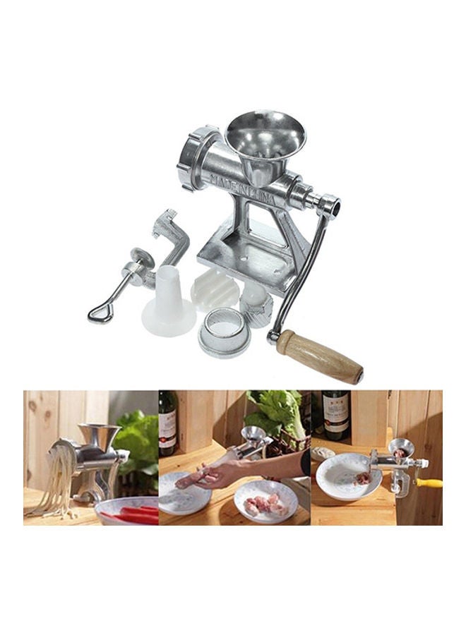 11-Piece Manual Meat Mincer Kit Silver 13x7x16cm - Image 2