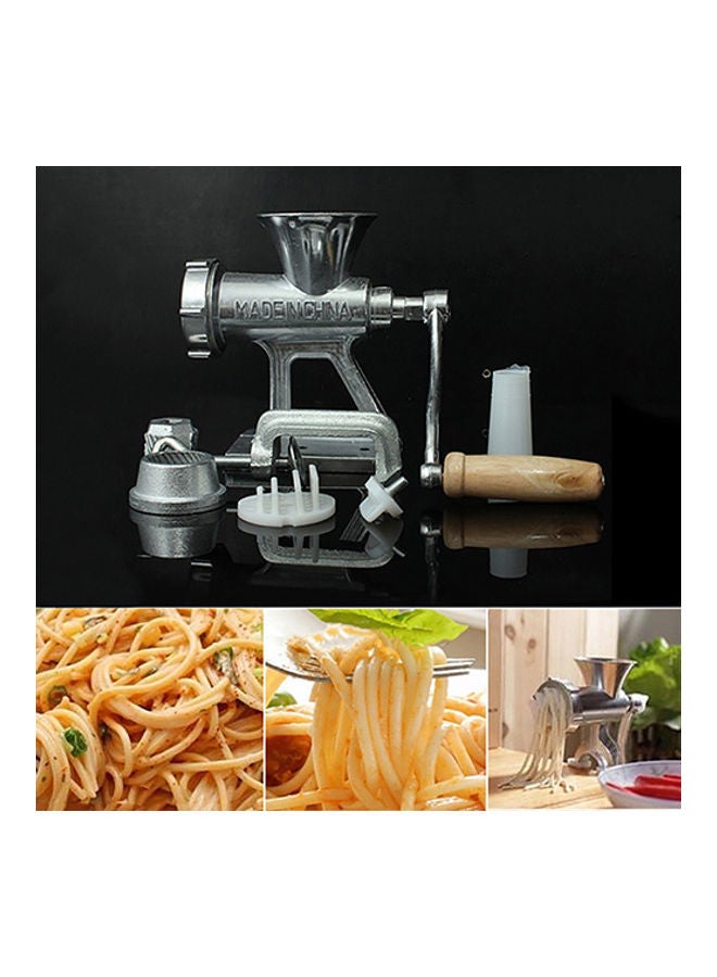 11-Piece Manual Meat Mincer Kit Silver 13x7x16cm - Image 3