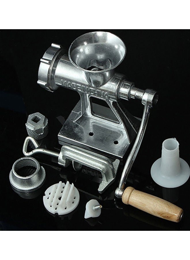 11-Piece Manual Meat Mincer Kit Silver 13x7x16cm - Image 4