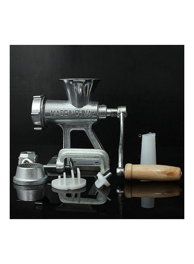 11-Piece Manual Meat Mincer Kit Silver 13x7x16cm - Image 5