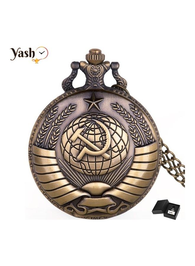 ياش ساعة جيب بعقارب مزينة بشعار سوفييتي محفور  - Image 2