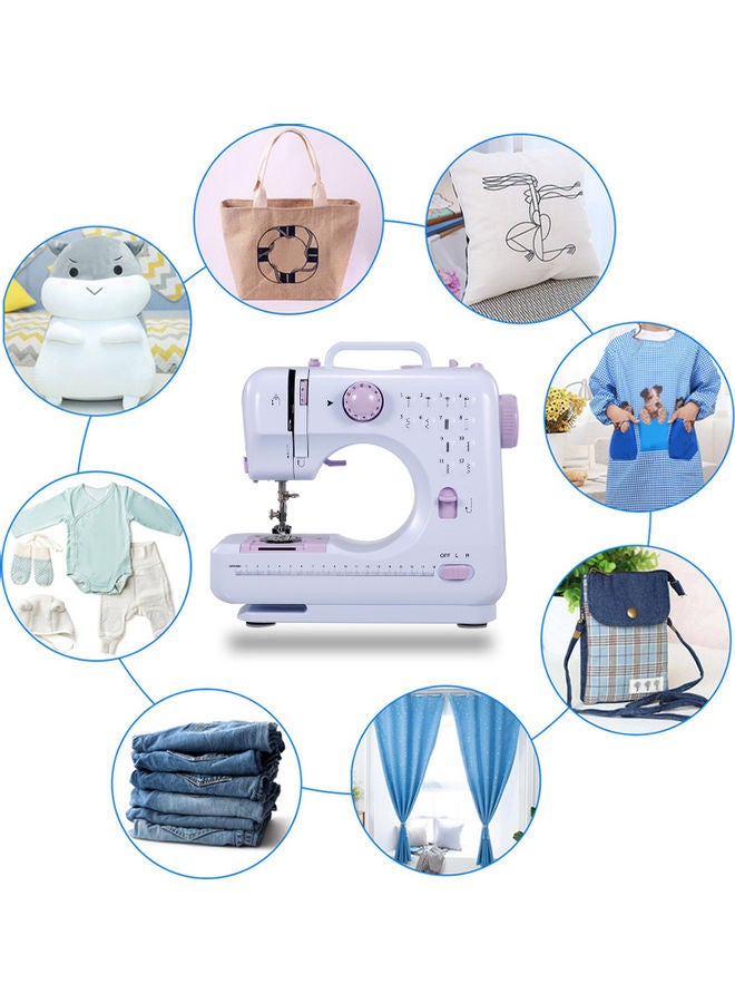 Generic Portable Electric Sewing Machine With Foot Pedal H37650US-su White/Purple  - Image 2