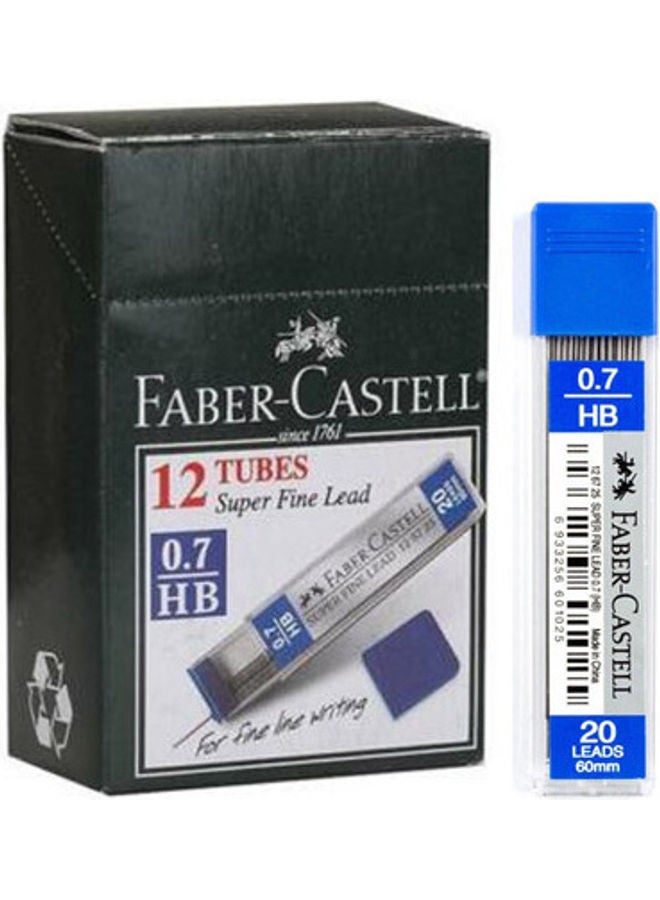 FABER-CASTELL - 12-Tube Super Fine Mechanical Pencil Lead Set Black - Image 1