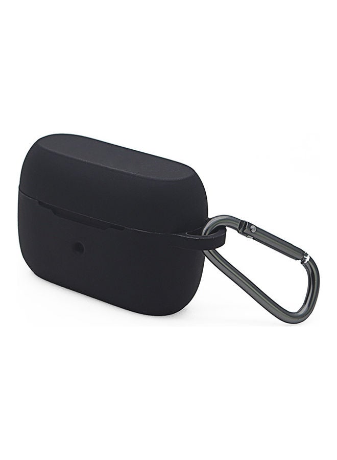 S-Color Silicone Earbud Case With Carabiner For Jabra Elite 85T Black - Image 1