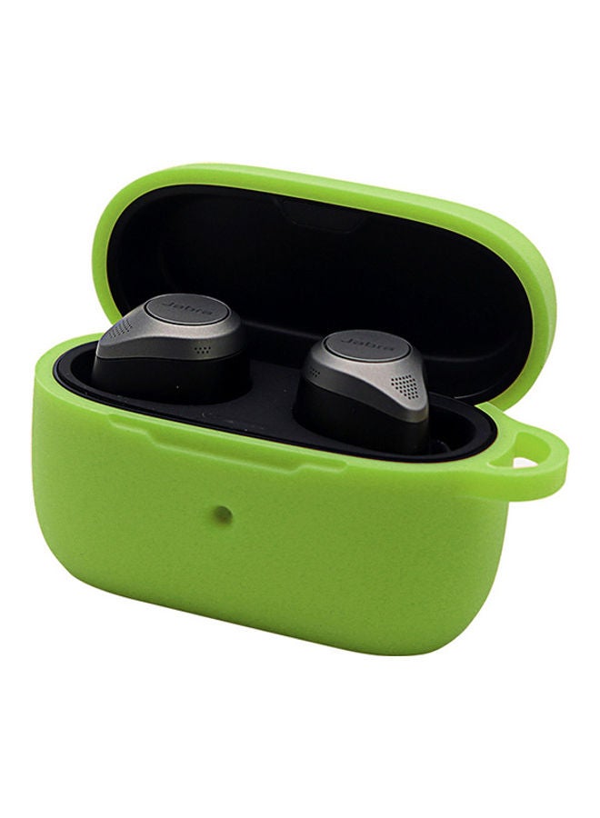 S-Color Silicone Earbud Case With Carabiner For Jabra Elite 85T Green - Image 2