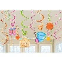 Amscan Fun In The Sun Swirl Decorations 12Pcs - Image 2