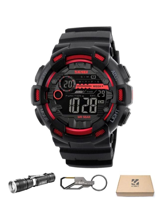 SKMEI men PU-Leather Digital Watch 1243  - Image 1