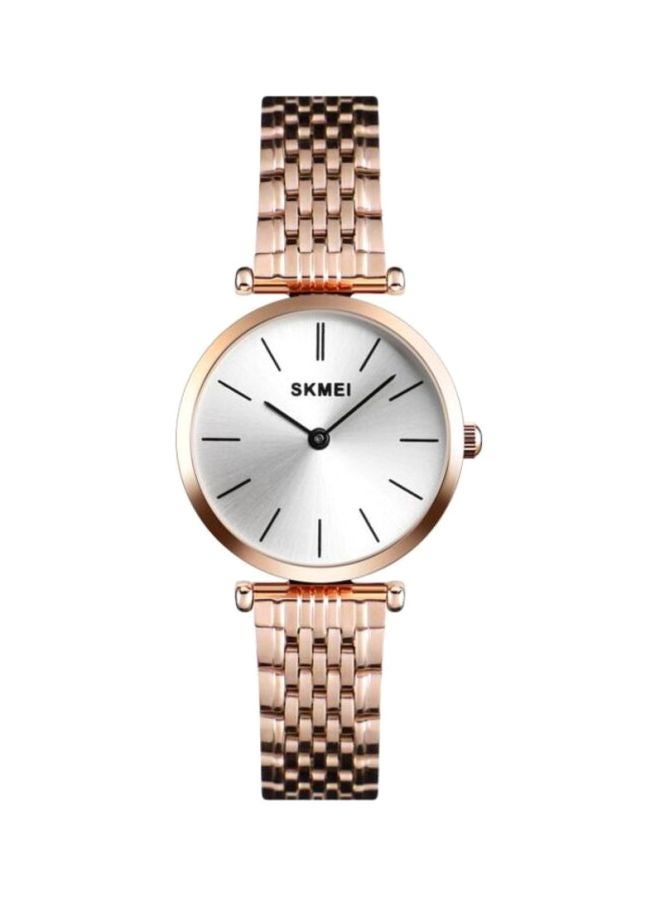 سكمي ساعة يد بعقارب مقاومة للماء طراز 1458 - 28 مم - ذهبي وردي للنساء - Image 1