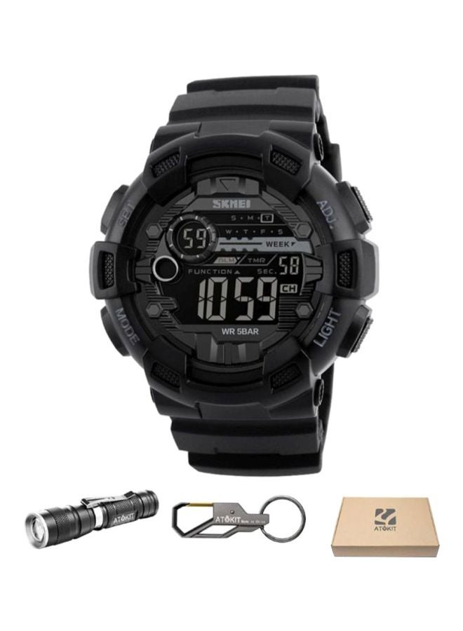 men Water Resistant Digital Watch 1243 - 51 mm - Black - v1611402131/N24758109A_1