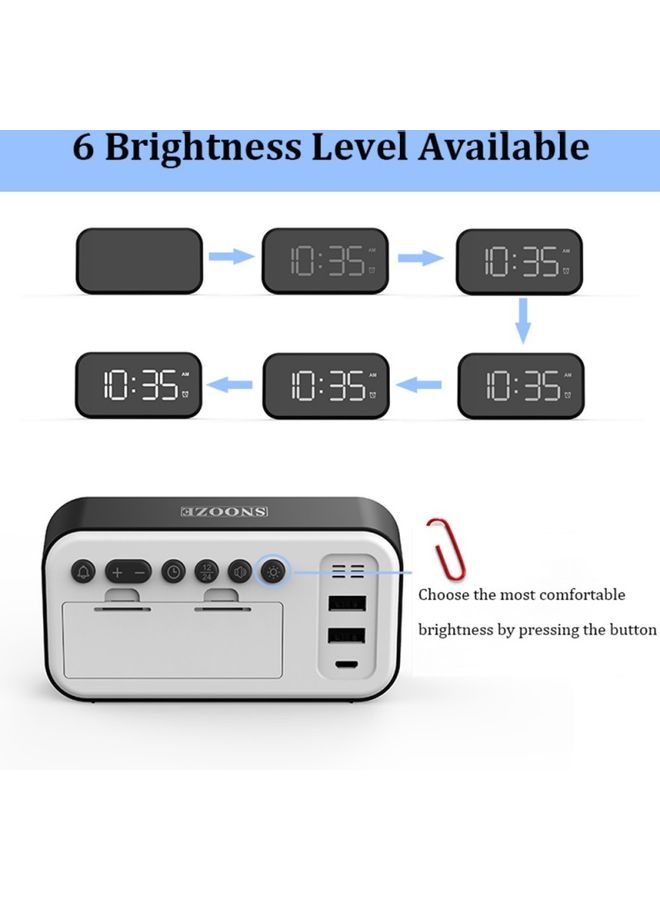 منبه رقمي أسود 12.8x6.6x3.5سم - Image 3