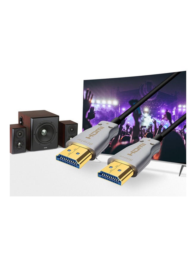 كابل HDMI من الألياف البصرية رمادي/ذهبي - Image 2