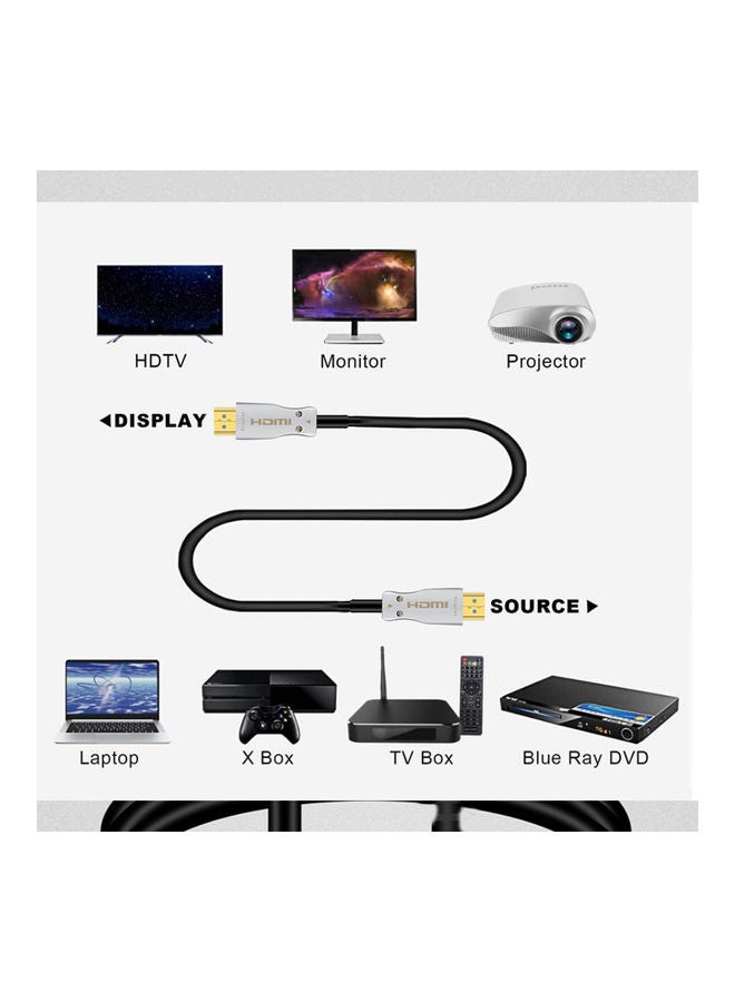 كابل HDMI من الألياف البصرية رمادي/ذهبي - Image 3