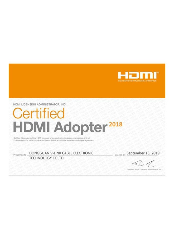 كابل HDMI من الألياف البصرية رمادي/ذهبي - Image 4