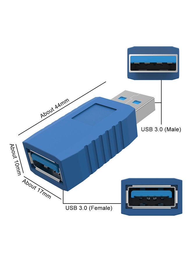 محول USB 3.0 Type-A ذكر أنثى أزرق - Image 4