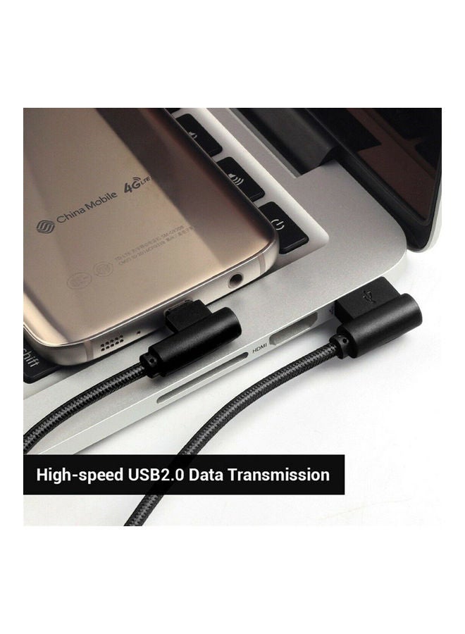كابل شحن USB من النايلون بتصميم مضفر على شكل حرف L أبيض - Image 4