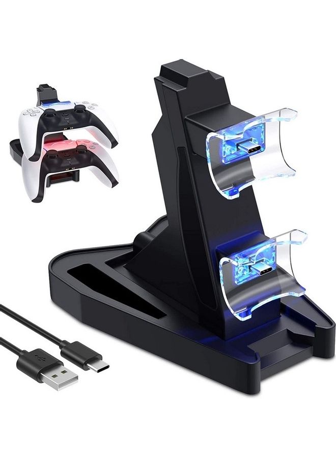 قاعدة شحن سريع بمنفذ USB مزدوج أسود - Image 2
