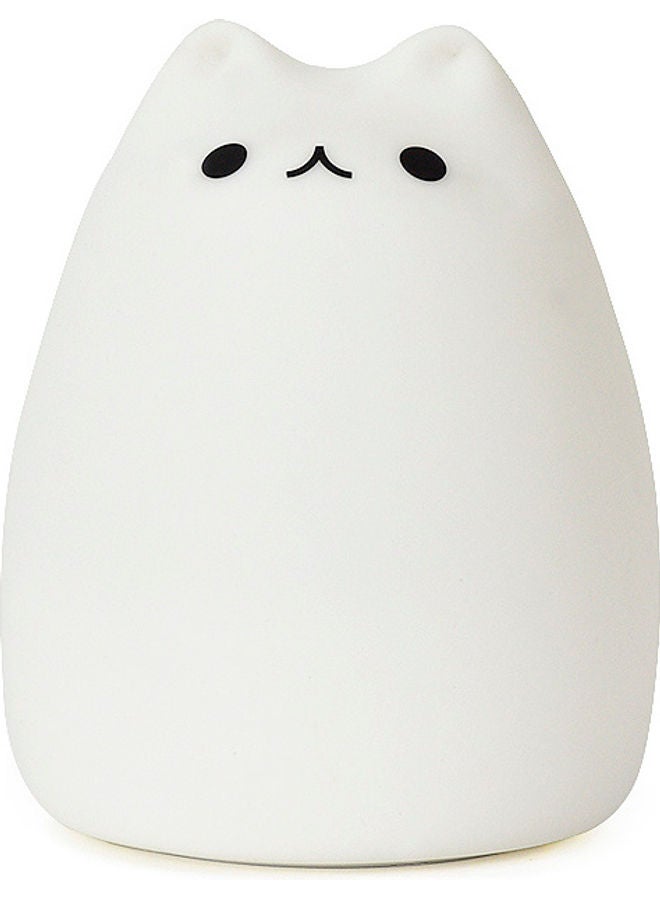 LED Cute Smiley Cat Night Lamp White - Image 1