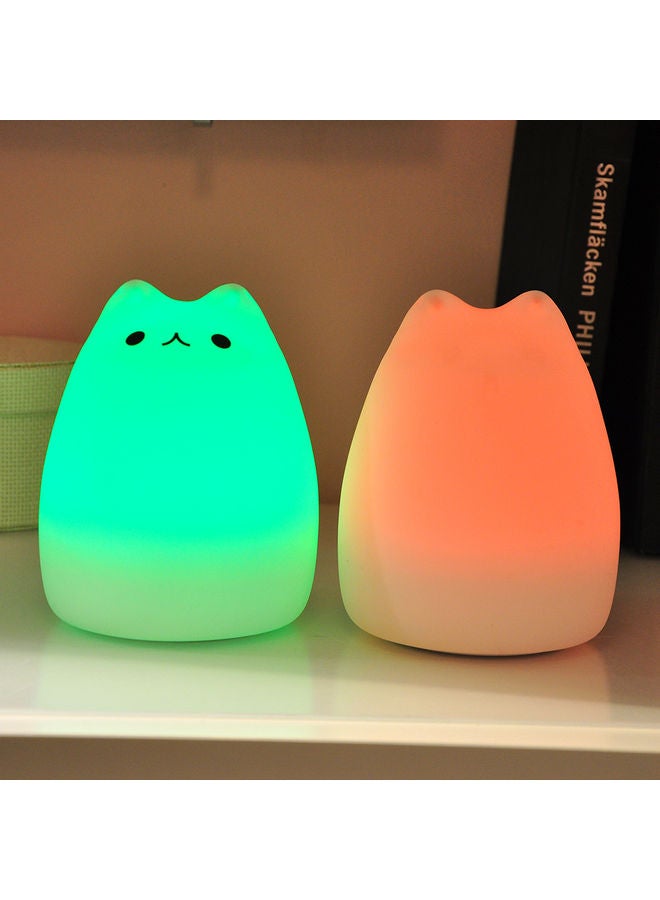 LED Cute Smiley Cat Night Lamp White - Image 5