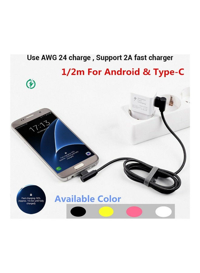 كابل شحن USB مضفر من النايلون أسود - Image 1