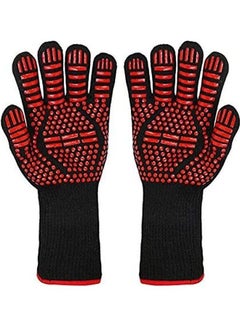 Generic Pair Of Fire Insulation Safety Gloves Red/Black  - Image 1