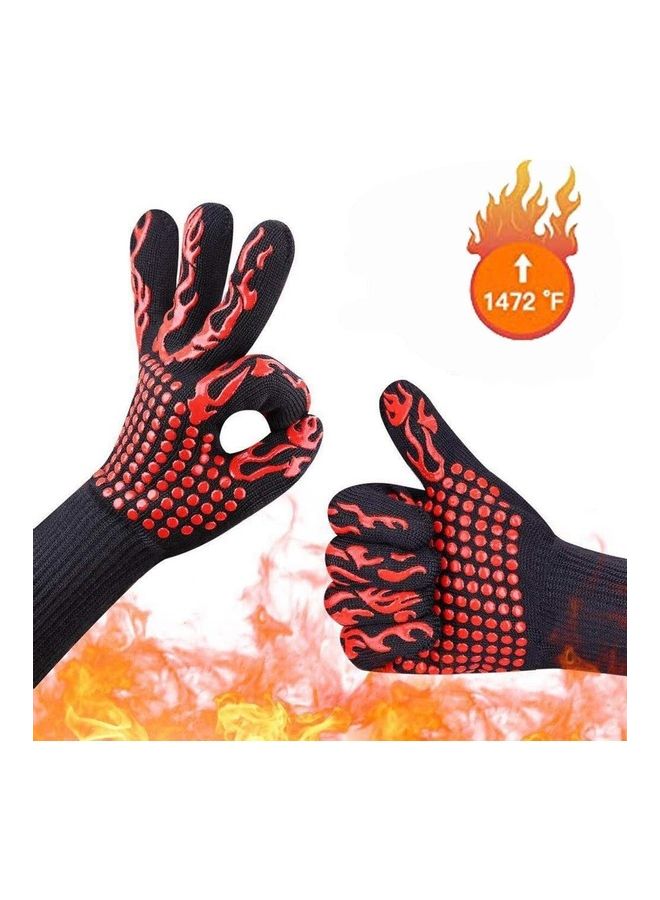 Generic Pair Of Fire Insulation Safety Gloves Red/Black  - Image 2