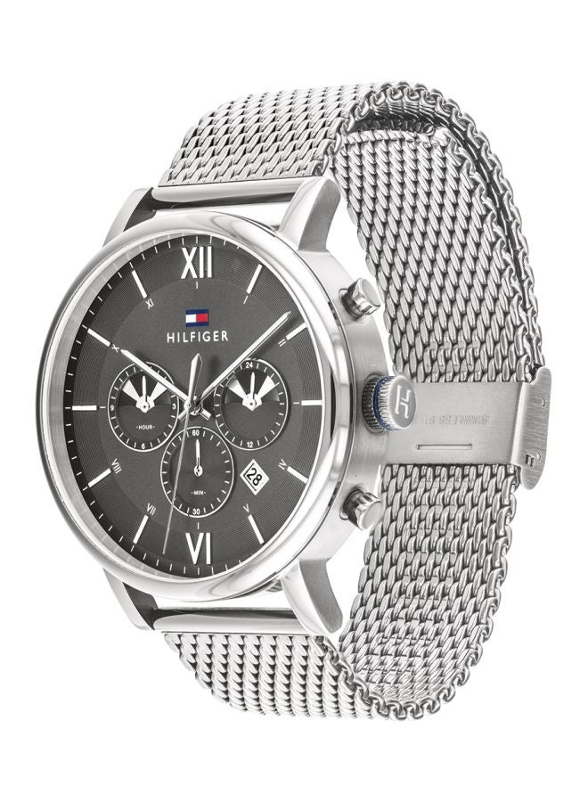 TOMMY HILFIGER Women's Evan Round Shape Metal Chronograph Wrist Watch 44 mm - Black - 1710396 - Image 3