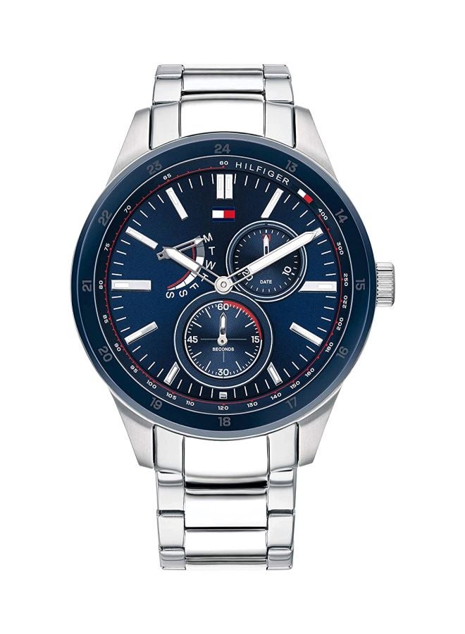 Men's Austin Round Shape Stainless Steel Analog Wrist Watch 44 mm - Silver - 1791640