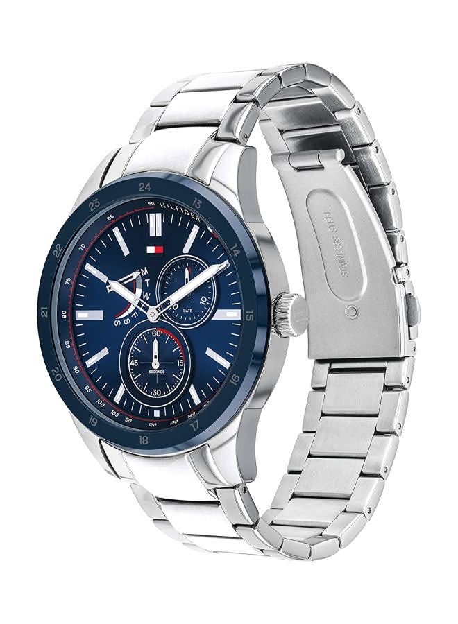 Men's Austin Round Shape Stainless Steel Analog Wrist Watch 44 mm - Silver - 1791640
