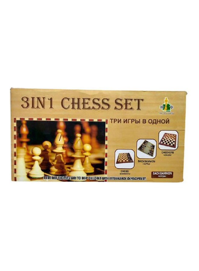 Generic - 3 In 1 Chess And Checkers With Backgammon Game Set - Image 1
