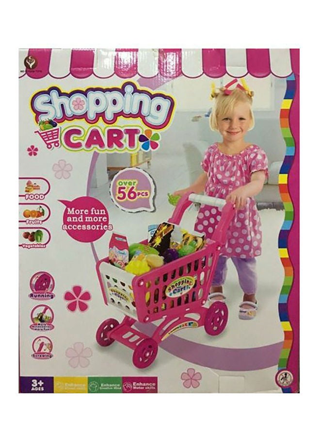 Generic 56-Piece Mini Shopping Cart With Full Grocery Toy Playset  - Image 1