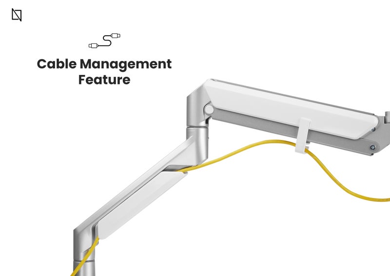 NAVODESK Single Monitor Desk Mount with Gas Spring Tech And USB Silver - Image 4