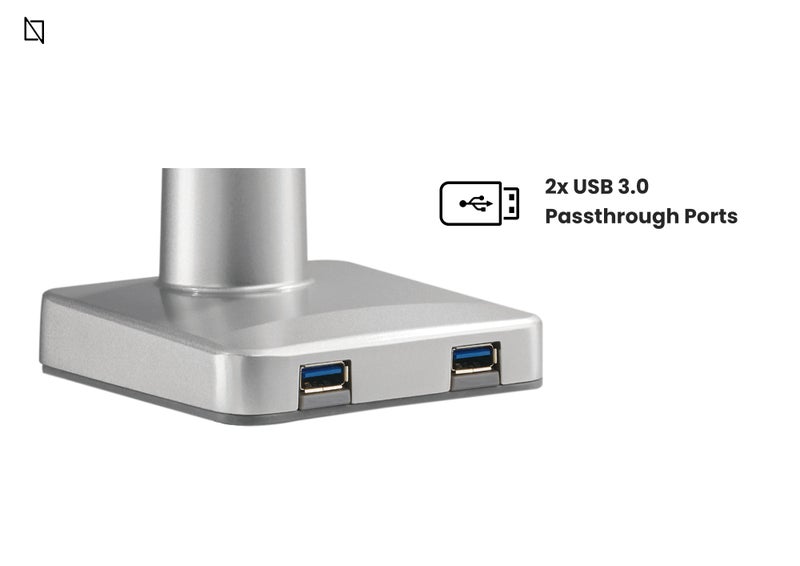 NAVODESK Single Monitor Desk Mount with Gas Spring Tech And USB Silver - Image 5