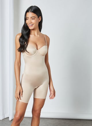 Suit Your Fancy Strapless Cupped Mid-Thigh Bodysuit Nude - v1611413019/N43253278V_1