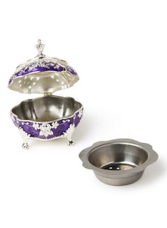 Al Jaber Silver Plated Decorative Incense Burner Purple/Silver  - Image 2