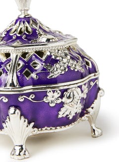 Al Jaber Silver Plated Decorative Incense Burner Purple/Silver  - Image 4