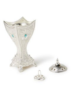 Al Jaber Silver Plated Decorative Incense Burner Silver  - Image 2