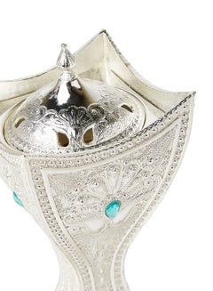 Al Jaber Silver Plated Decorative Incense Burner Silver  - Image 4