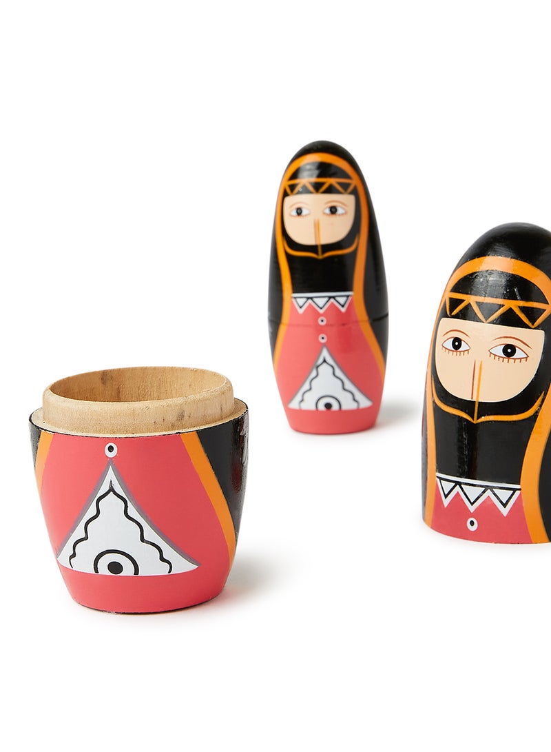 Al Jaber 5-Piece Decorative Wooden Dolls Multicolour - Image 2