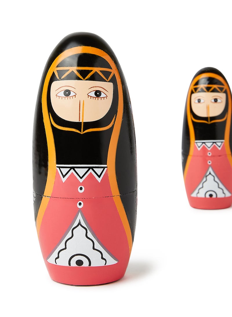 Al Jaber 5-Piece Decorative Wooden Dolls Multicolour - Image 3