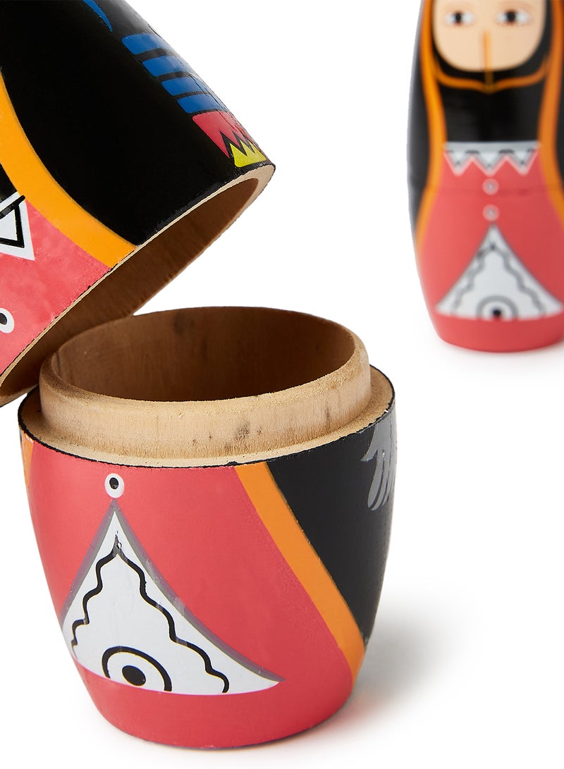 Al Jaber 5-Piece Decorative Wooden Dolls Multicolour - Image 4