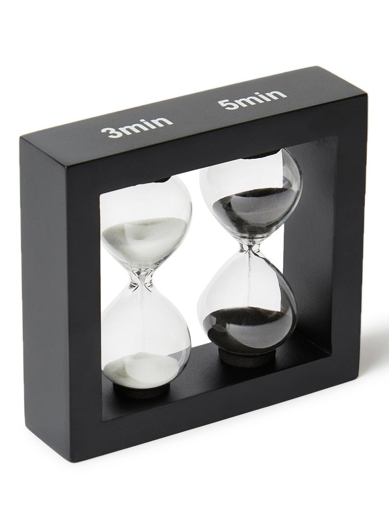 آل جابر Decorative Wooden Sand Timer Black/Clear  - Image 2