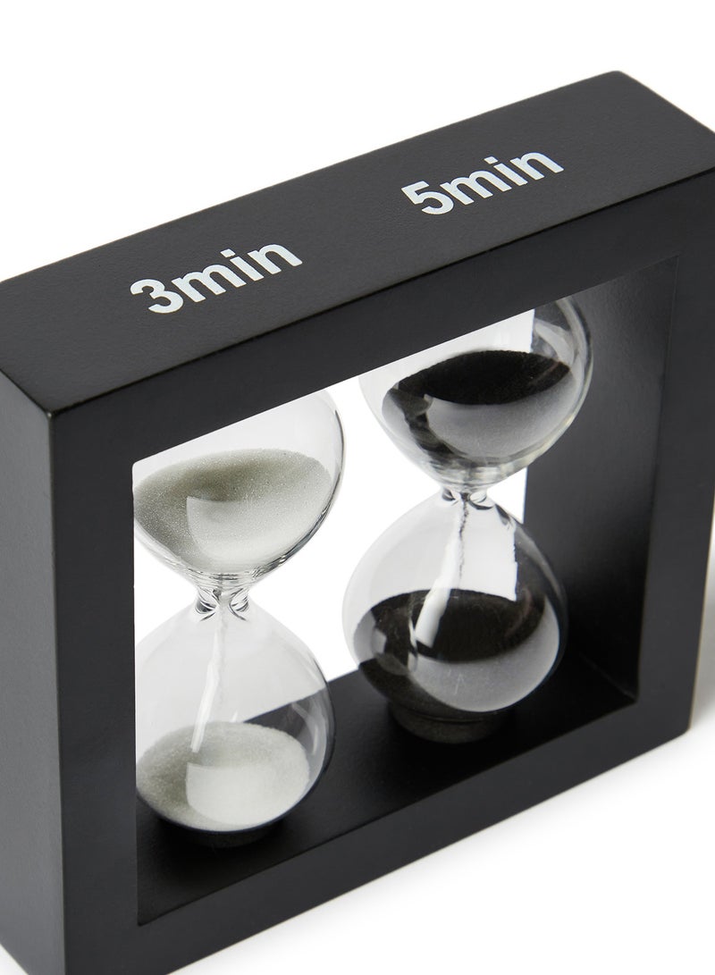 آل جابر Decorative Wooden Sand Timer Black/Clear  - Image 3
